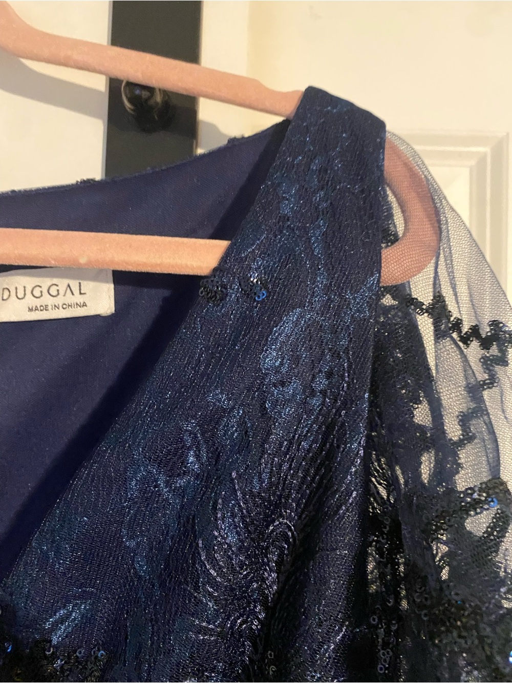 Mac Duggal Navy Blue Flutter Sleeve Dress 
NEW WITH TAGS! - Picture 12 of 16